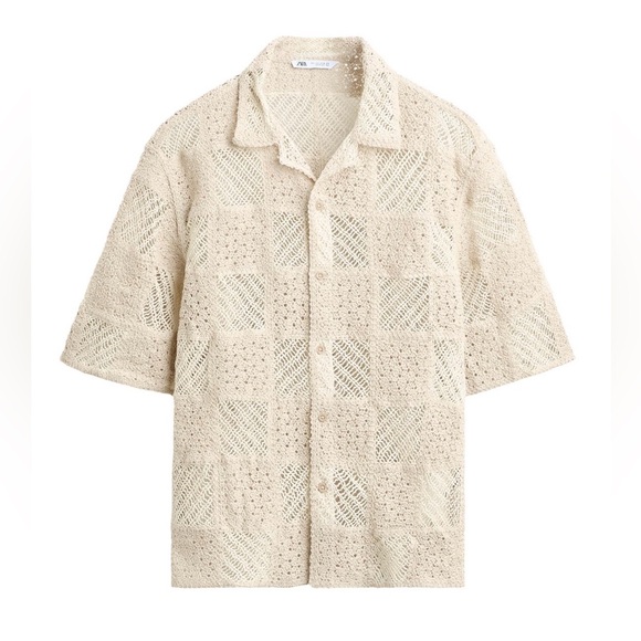 Zara Other - Zara Men Cream Casual Button Down Shirt